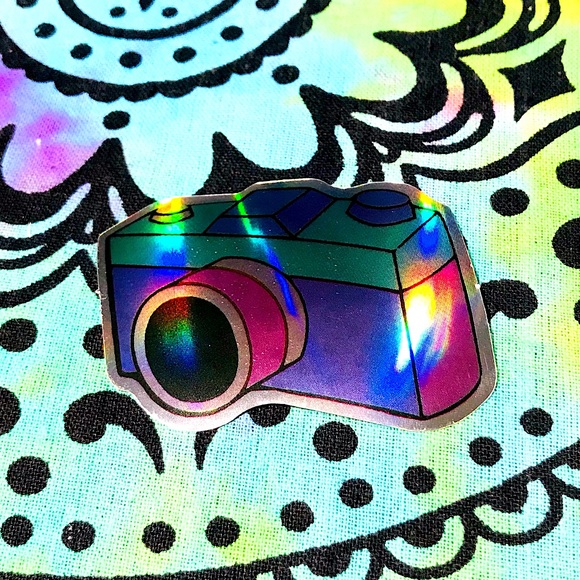 Camera Metallic Prismatic Reflective Single Decor Sticker - Picture 2 of 11